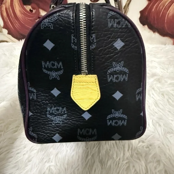 MCM Princess Lion Boston Black / Multi Color Handbag (EUC) - Picture 4 of 12